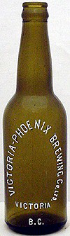 VICTORIA PHOENIX BREWERY COMPANY EMBOSSED BEER BOTTLE