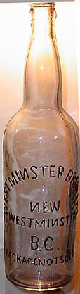 WESTMINSTER BREWERY EMBOSSED BEER BOTTLE