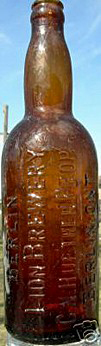 BERLIN LION BREWERY EMBOSSED BEER BOTTLE