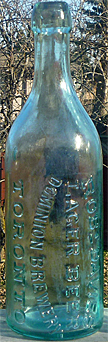 ROBERT DAVIES DOMINION BREWERY EMBOSSED BEER BOTTLE