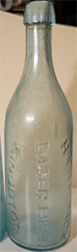 H. A. HARBACK LAGER BEER EMBOSSED BEER BOTTLE