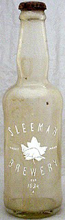 SLEEMAN BREWERY EMBOSSED BEER BOTTLE