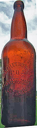 SOO FALL'S BREWING COMPANY EMBOSSED BEER BOTTLE