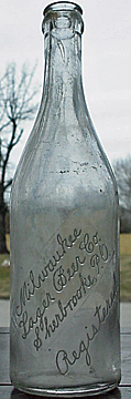 MILWAUKEE LAGER BEER COMPANY EMBOSSED BEER BOTTLE