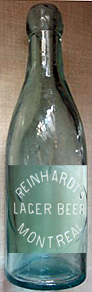 REINHARDT'S LAGER BEER EMBOSSED BEER BOTTLE