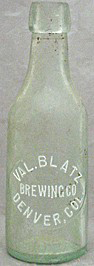 VAL BLATZ BREWING COMPANY EMBOSSED BEER BOTTLE