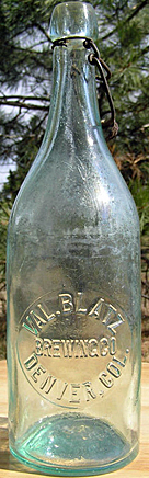 VAL. BLATZ BREWING COMPANY EMBOSSED BEER BOTTLE