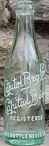 CAPITOL BREWING COMPANY CAPITAL BEER EMBOSSED BEER BOTTLE