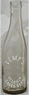 LEMPS ST. LOUIS LAGER BEER EMBOSSED BEER BOTTLE