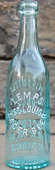 LEMPS ST. LOUIS LAGER BEER EMBOSSED BEER BOTTLE