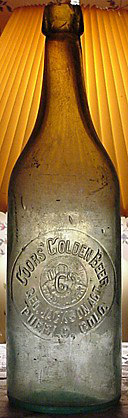 COORS GOLDEN BEER EMBOSSED BEER BOTTLE