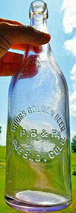 COORS GOLDEN BEER EMBOSSED BEER BOTTLE