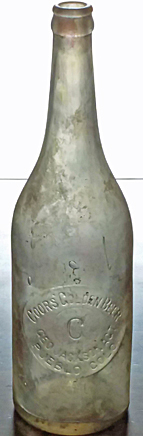 COORS GOLDEN BEER EMBOSSED BEER BOTTLE