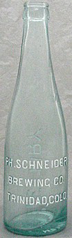 PH. SCHNEIDER BREWING COMPANY EMBOSSED BEER BOTTLE