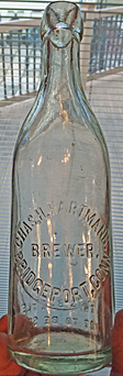 CHARLES H. HARTMANN BREWER EMBOSSED BEER BOTTLE