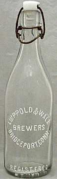 LUIPPOLD & WALZ BREWERS EMBOSSED BEER BOTTLE