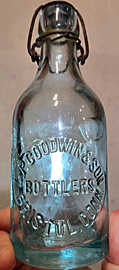 L. P. GOODWIN & SON BOTTLERS WEISS BIER EMBOSSED BEER BOTTLE