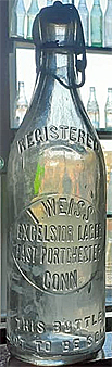 I. WEISS EXCELSIOR LAGER EMBOSSED BEER BOTTLE