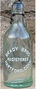 BRADY BROTHERS WEISS BEER EMBOSSED BEER BOTTLE