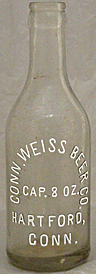 CONNECTICUT WEISS BEER COMPANY EMBOSSED BEER BOTTLE