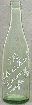 THE HUBERT FISCHER BREWERY EMBOSSED BEER BOTTLE