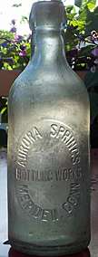 AURORA SPRINGS BOTTLING WORKS WEISS BIER EMBOSSED BEER BOTTLE