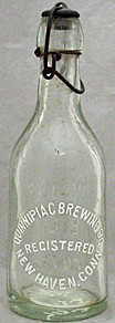 QUINNIPIAC BREWING COMPANY EMBOSSED BEER BOTTLE