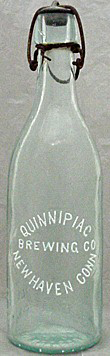 QUINNIPIAC BREWING COMPANY EMBOSSED BEER BOTTLE