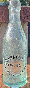 QUINNIPIAC BREWING COMPANY EMBOSSED BEER BOTTLE