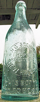 RHODE ISLAND HOP BEER EMBOSSED BEER BOTTLE