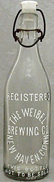 THE WEIBEL BREWING COMPANY EMBOSSED BEER BOTTLE