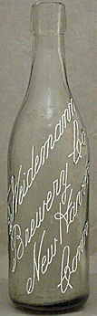 THE WEIDEMANN BREWERY COMPANY EMBOSSED BEER BOTTLE