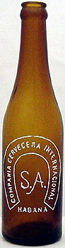 COMPANIA CERVECERA INTERNACIONAL EMBOSSED BEER BOTTLE