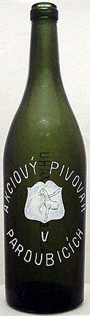 AKCIOVY PIVOVAR EMBOSSED BEER BOTTLE