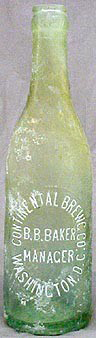 CONTINENTAL BREWING COMPANY EMBOSSED BEER BOTTLE