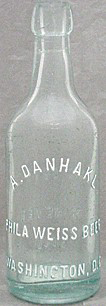 PHILADELPHIA WEISS BEER EMBOSSED BEER BOTTLE