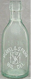 MERKEL & SPAHN WEISS BIER EMBOSSED BEER BOTTLE