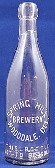 SPRING HILL BREWERY EMBOSSED BEER BOTTLE