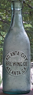 ATLANTA CITY BREWING COMPANY EMBOSSED BEER BOTTLE