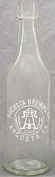 AUGUSTA BREWING COMPANY EMBOSSED BEER BOTTLE