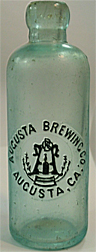 AUGUSTA BREWING COMPANY EMBOSSED BEER BOTTLE