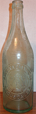 AUGUSTA BREWING COMPANY EMBOSSED BEER BOTTLE