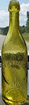 AUGUSTA BREWING COMPANY EMBOSSED BEER BOTTLE