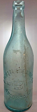 AUGUSTA BREWING COMPANY EMBOSSED BEER BOTTLE