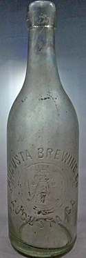 AUGUSTA BREWING COMPANY EMBOSSED BEER BOTTLE