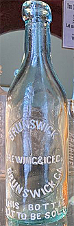 BRUNSWICK BREWING & ICE COMPANY EMBOSSED BEER BOTTLE