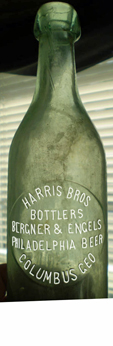 BERGNER & ENGEL'S PHILADELPHIA BEER EMBOSSED BEER BOTTLE