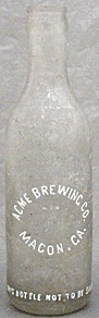 ACME BREWING COMPANY EMBOSSED BEER BOTTLE