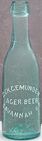 GEORGE CH. GEMUNDEN LAGER BEER EMBOSSED BEER BOTTLE