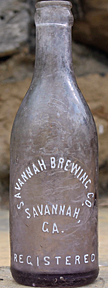 SAVANNAH BREWING COMPANY EMBOSSED BEER BOTTLE